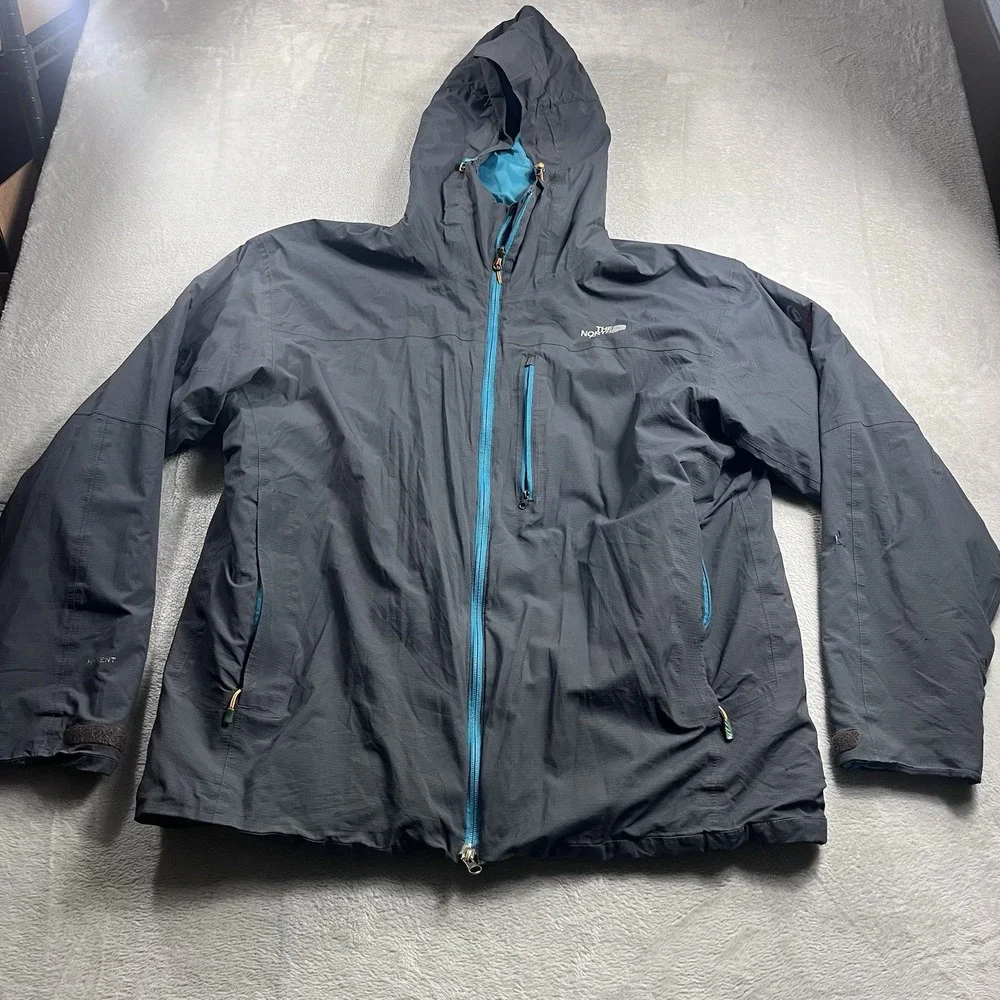 North‎ Face Summit Series Jacket Mens 2XL Gray Blue HyVent Alpha Hooded Outdoor